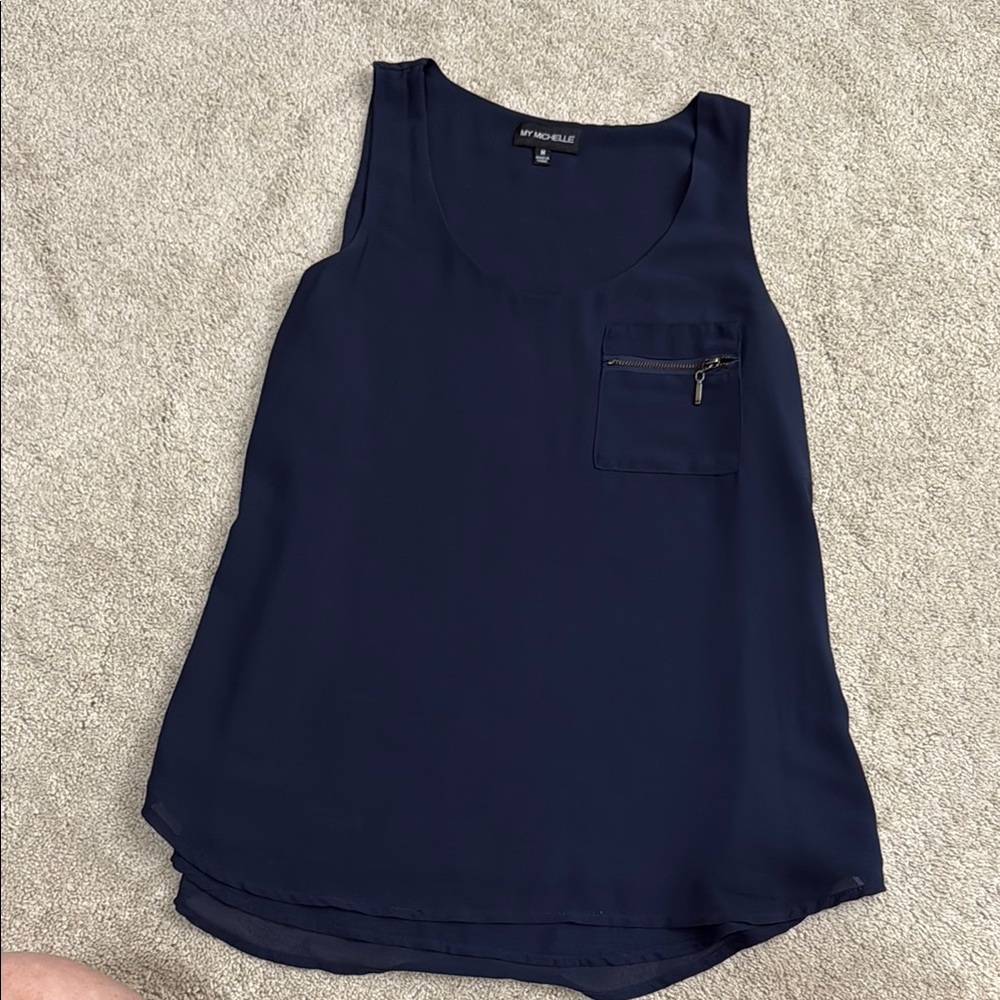 My Michelle Blue Sleeveless Tank Top